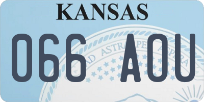 KS license plate 066AOU