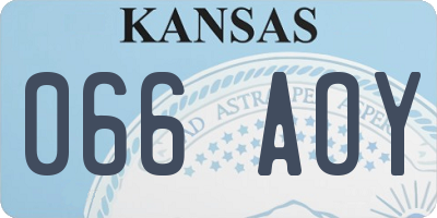 KS license plate 066AOY