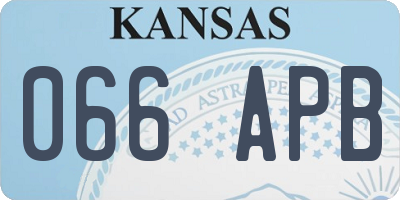 KS license plate 066APB