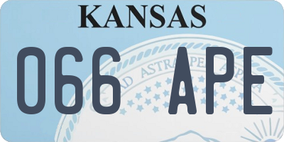 KS license plate 066APE