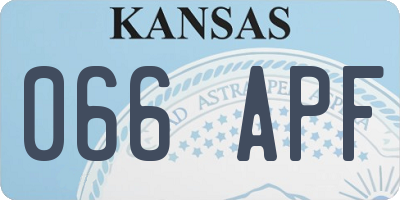KS license plate 066APF