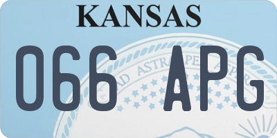 KS license plate 066APG