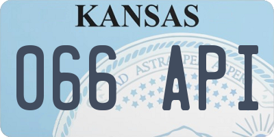 KS license plate 066API