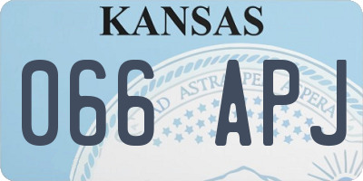 KS license plate 066APJ