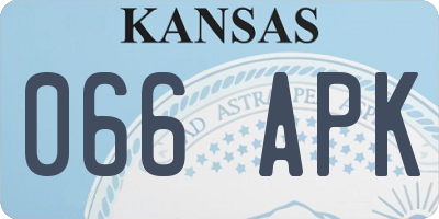 KS license plate 066APK