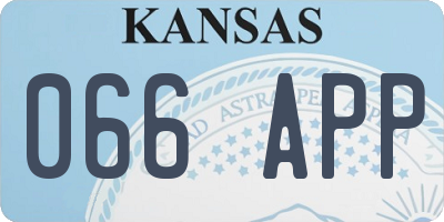 KS license plate 066APP