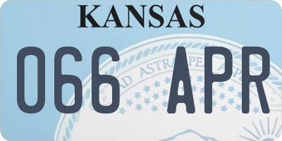 KS license plate 066APR