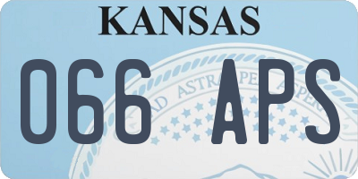 KS license plate 066APS