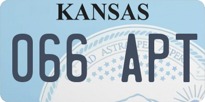 KS license plate 066APT
