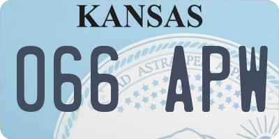 KS license plate 066APW