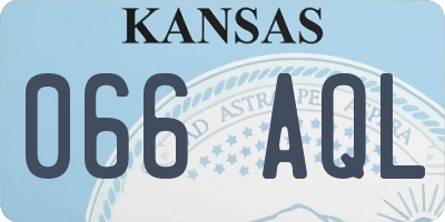 KS license plate 066AQL