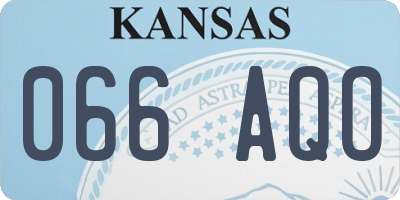 KS license plate 066AQO