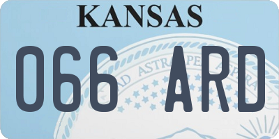 KS license plate 066ARD