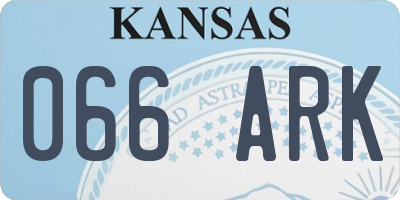 KS license plate 066ARK