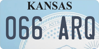 KS license plate 066ARQ
