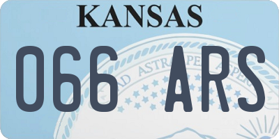 KS license plate 066ARS