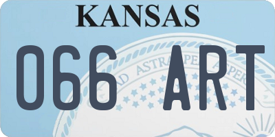 KS license plate 066ART