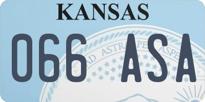 KS license plate 066ASA