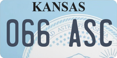 KS license plate 066ASC