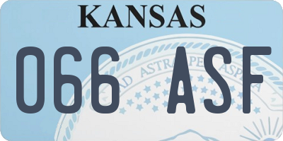 KS license plate 066ASF