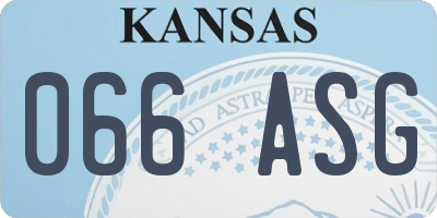 KS license plate 066ASG