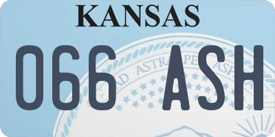 KS license plate 066ASH