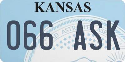 KS license plate 066ASK
