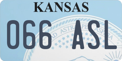 KS license plate 066ASL