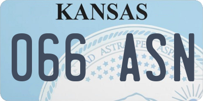 KS license plate 066ASN