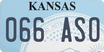 KS license plate 066ASO