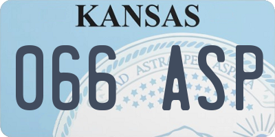 KS license plate 066ASP