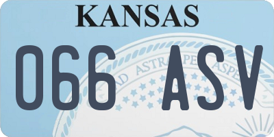 KS license plate 066ASV