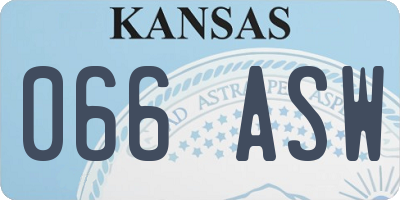 KS license plate 066ASW