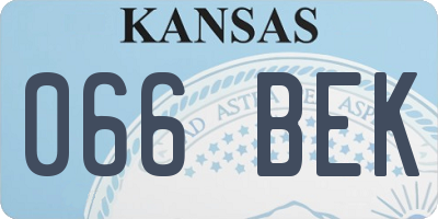 KS license plate 066BEK