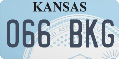 KS license plate 066BKG