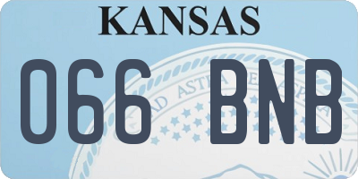 KS license plate 066BNB