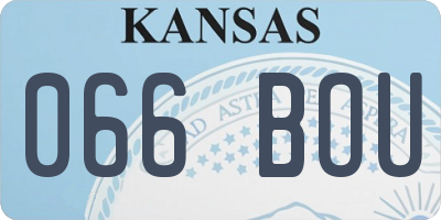 KS license plate 066BOU