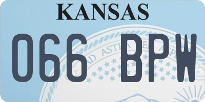KS license plate 066BPW