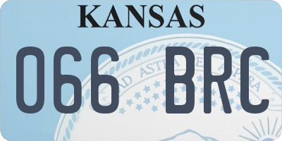 KS license plate 066BRC
