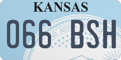 KS license plate 066BSH