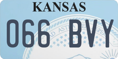 KS license plate 066BVY