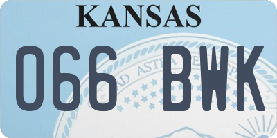 KS license plate 066BWK