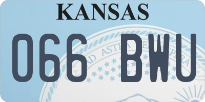 KS license plate 066BWU