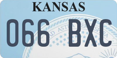 KS license plate 066BXC