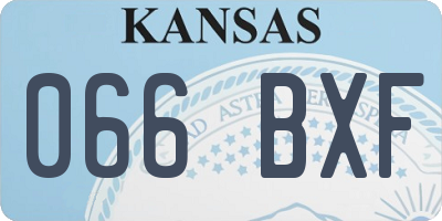 KS license plate 066BXF