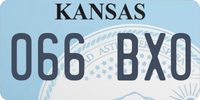 KS license plate 066BXO