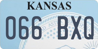 KS license plate 066BXQ
