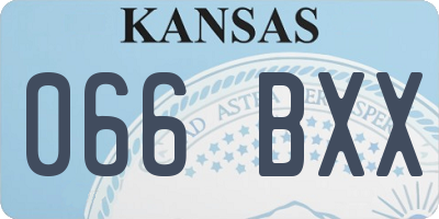 KS license plate 066BXX