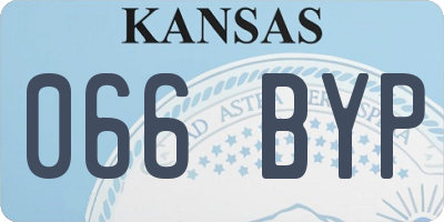 KS license plate 066BYP