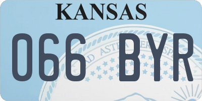 KS license plate 066BYR